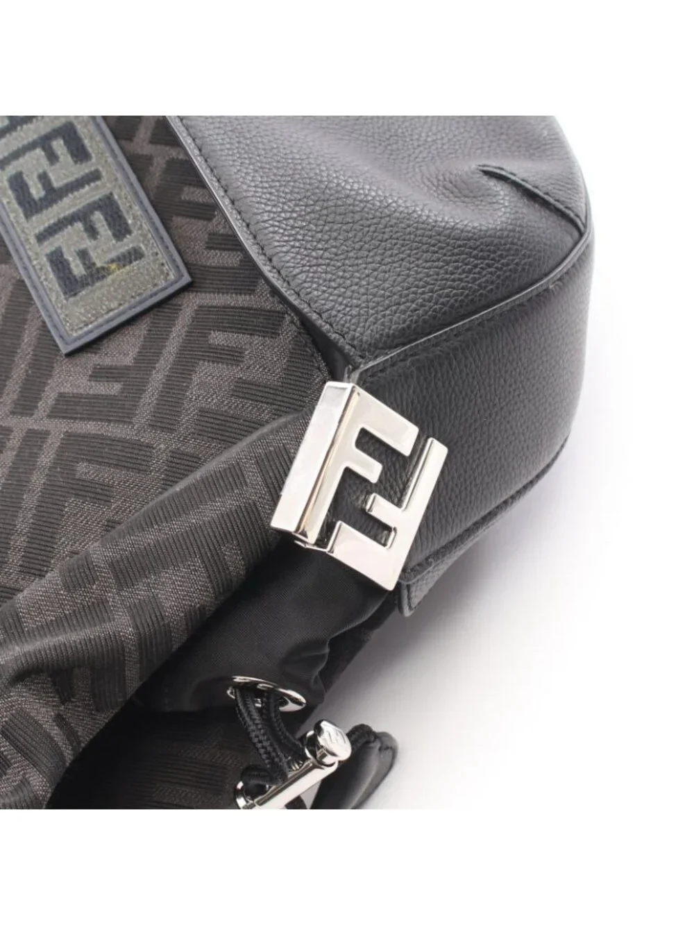 Fendi Backpack FF Jacquard Drive Zucca Dark Brown Black Canvas Leather